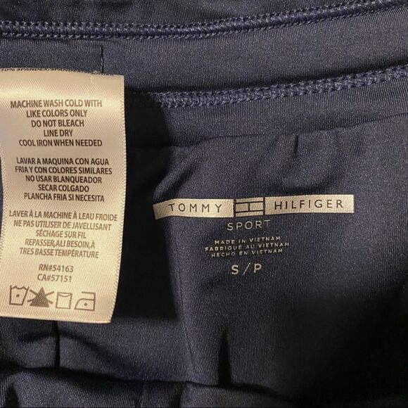 Tommy Hilfiger hi rise sports shorts navy red drawstring 5” lined shorts S/M - Picture 2 of 10